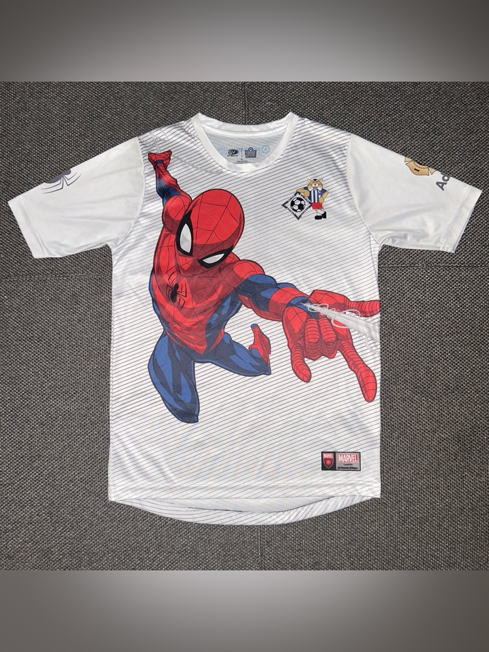 Marvel Spider-Man White Cartoon Futbol Soccer Jersey